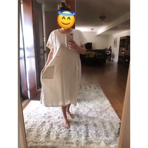 Oversized striped linen dress
